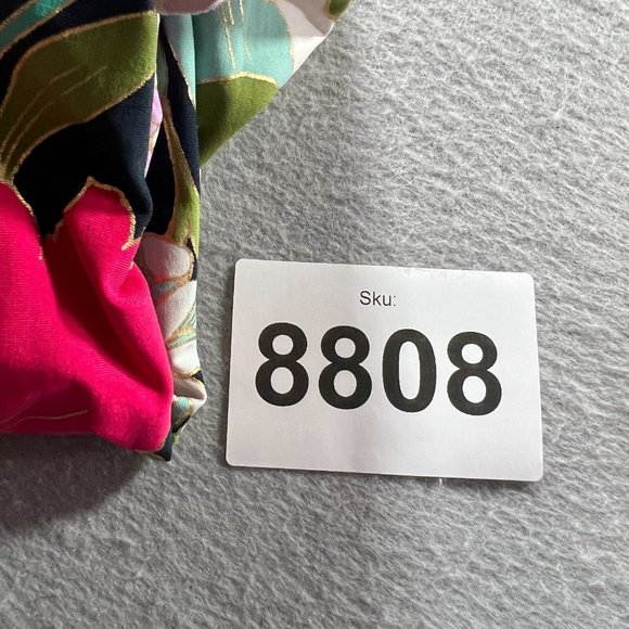 Trina Turk Swimsuit Womens 6 Blue Pink Off The Shoulder Royal Botanical Print - Picture 16 of 16